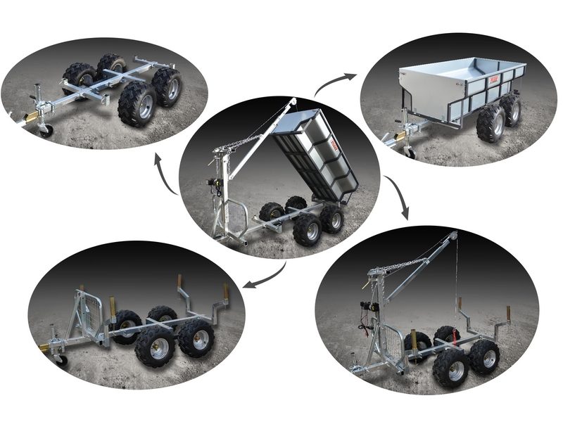 Remorque agricole multifonctions pour quad VILKAN